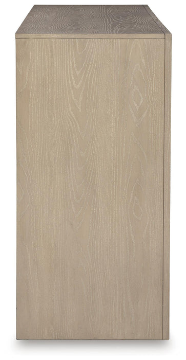 Calmoro King Bookcase Bed with Mirrored Dresser