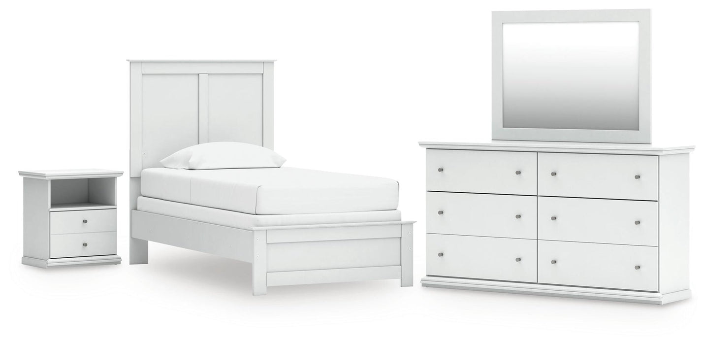 Bostwick Shoals Twin Panel Bed, Dresser, Mirror and Nightstand