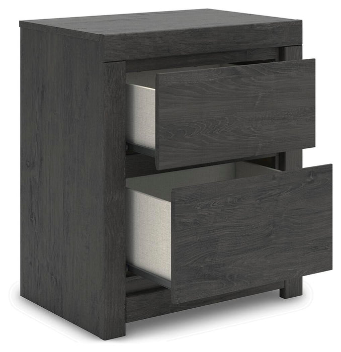 Parlayon King Panel Storage Bed, Dresser, Mirror, Chest and Nightstand