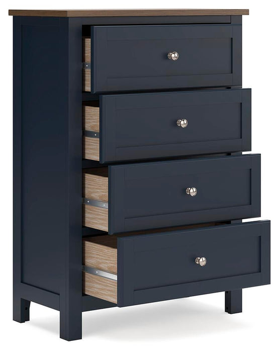 Landocken Twin Panel Bed, Dresser, Mirror, Chest and Nightstand