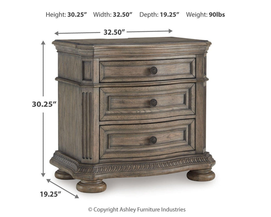 Ardenfield Queen Upholstered Sleigh Bed, Dresser, Mirror and Nightstand