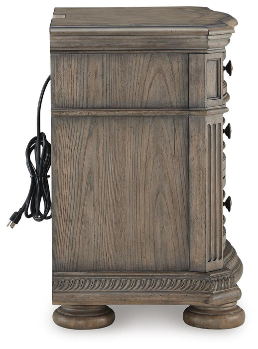 Ardenfield Queen Upholstered Sleigh Bed, Dresser, Mirror and Nightstand