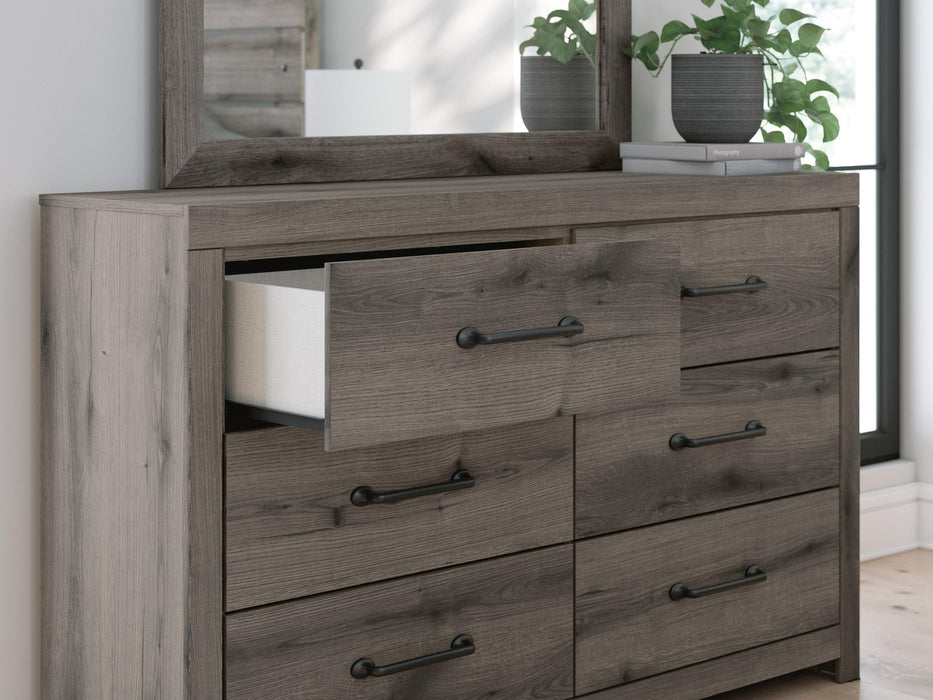 Urbanoore Twin Panel Bed, Dresser, Mirror, Chest and Nightstand