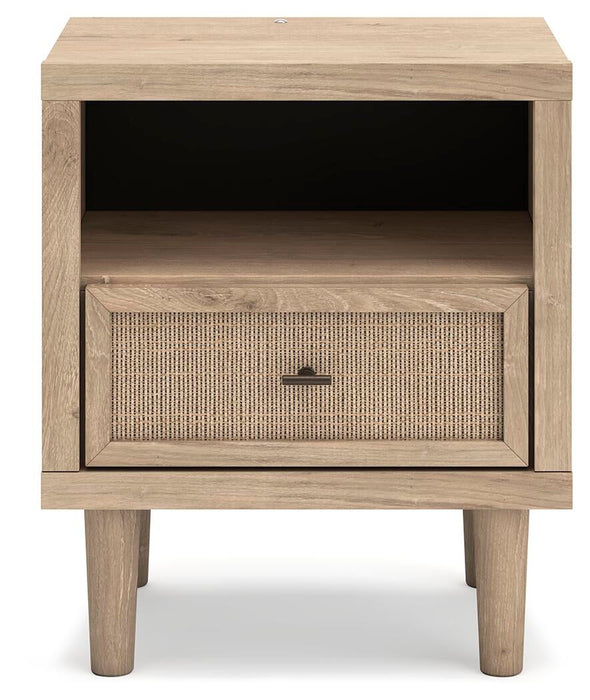 Cielden King Upholstered Bed with Roll Slats, Dresser, Mirror and Nightstand