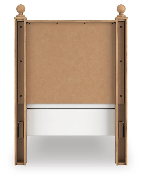 Galletyn Twin Panel Bed with Mirrored Dresser