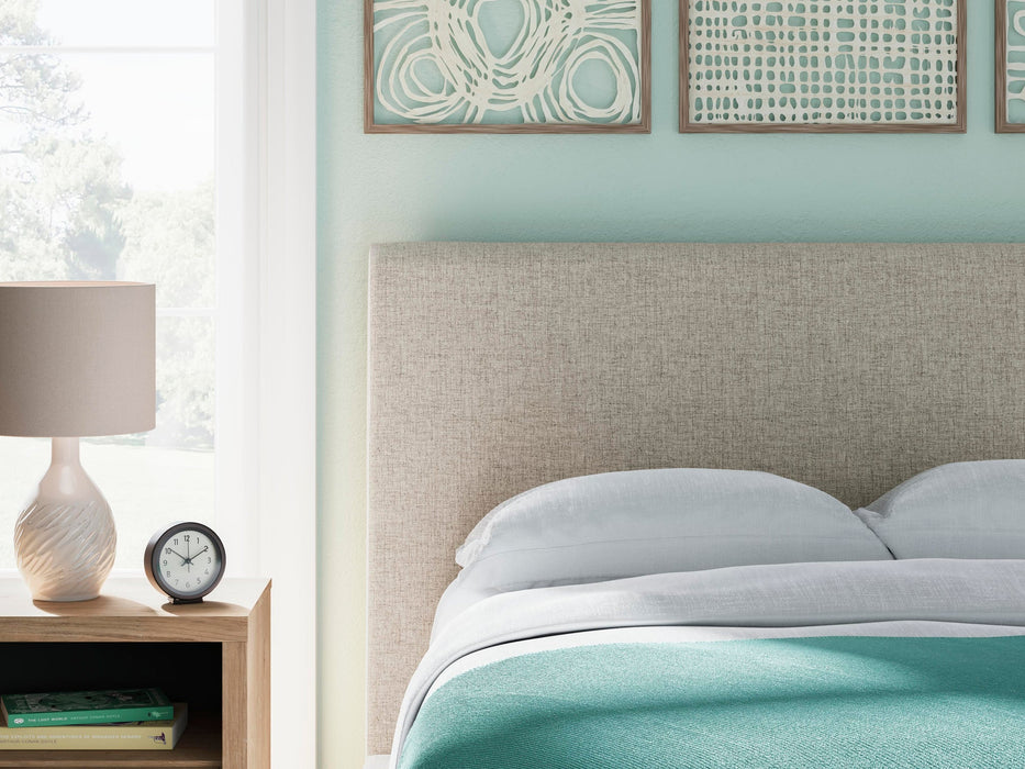 Cielden Full Upholstered Bed with Roll Slats, Dresser, Mirror, Chest and Nightstand