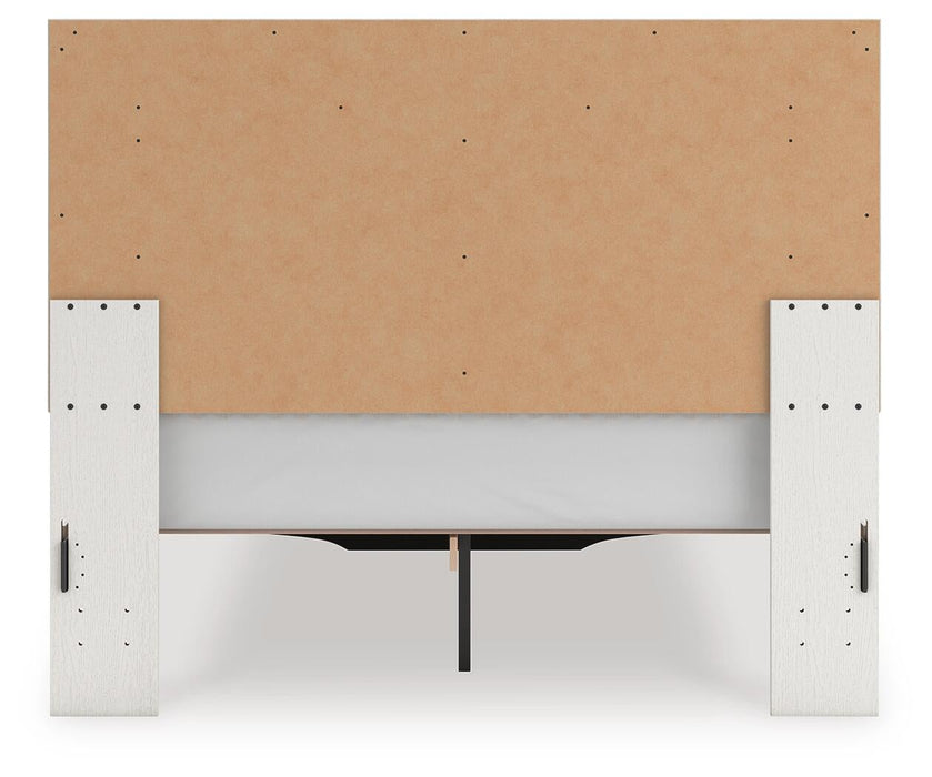 Birmonton Queen Upholstered Panel Platform Storage Bed, Dresser, Mirror and Nightstand