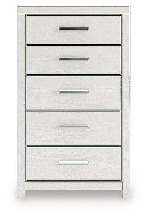 Birmonton King Upholstered Panel Platform Bed, Dresser, Mirror, Chest and Nightstand