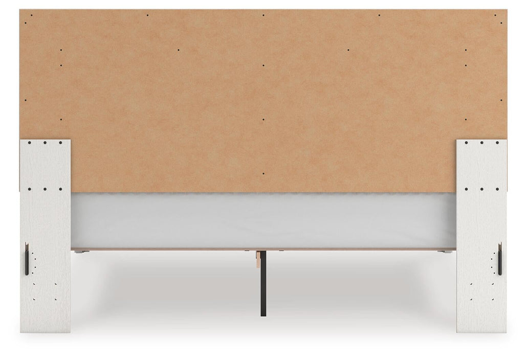 Birmonton King Upholstered Panel Platform Bed, Dresser, Mirror, Chest and Nightstand