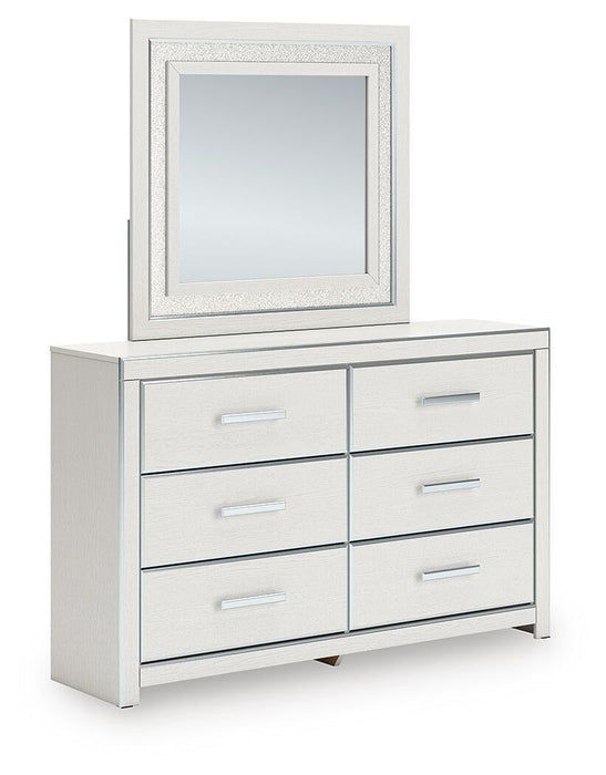 Birmonton King Upholstered Panel Bed, Dresser and Mirror
