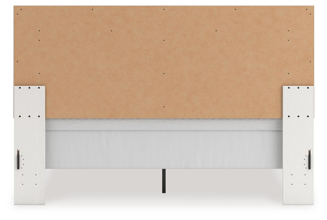 Birmonton King Upholstered Panel Bed, Dresser and Mirror