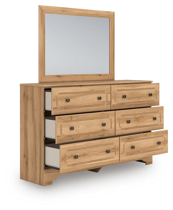 Galletyn King Panel Bed with Mirrored Dresser