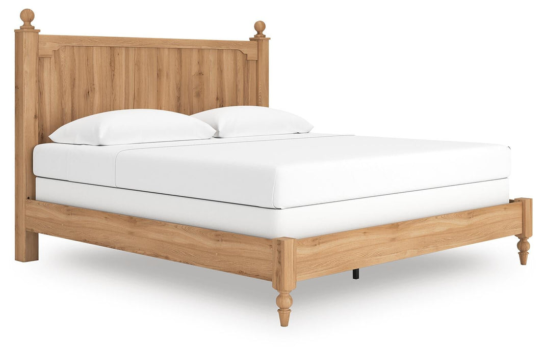 Galletyn King Panel Bed with Mirrored Dresser