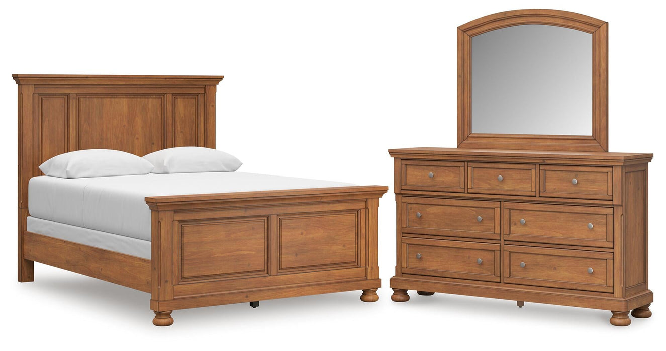 Vandenmore Queen Panel Bed with Mirrored Dresser