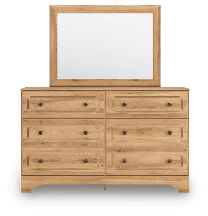 Galletyn Queen Panel Bed with Mirrored Dresser and Nightstand