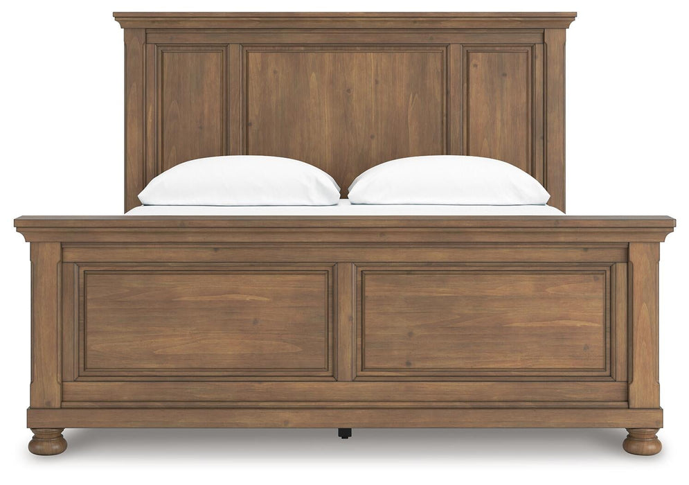 Vandenmore California King Panel Bed with Mirrored Dresser