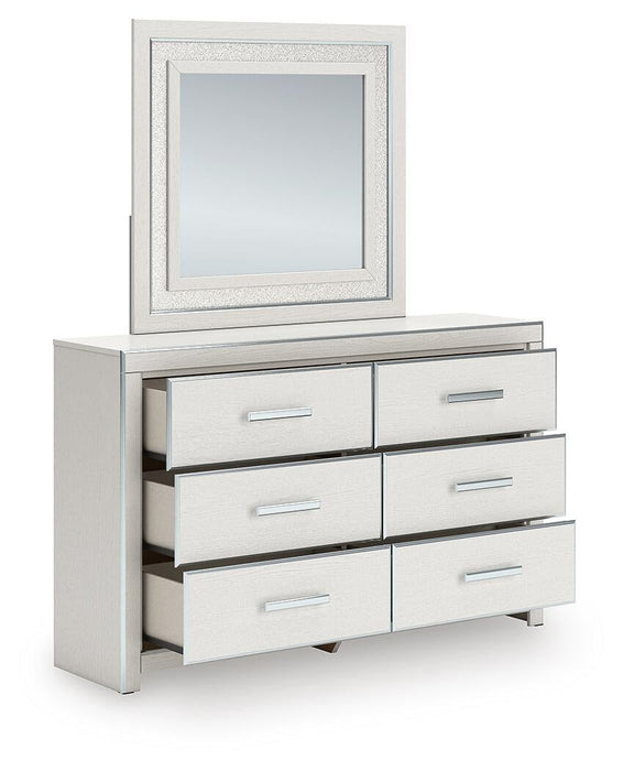 Birmonton Queen Upholstered Panel Platform Bed, Dresser, Mirror, Chest and Nightstand