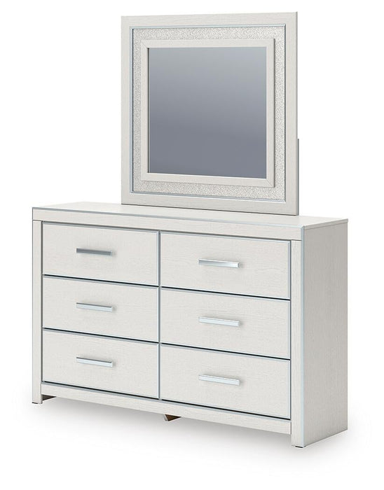 Birmonton King Upholstered Panel Bed, Dresser, Mirror and Nightstand