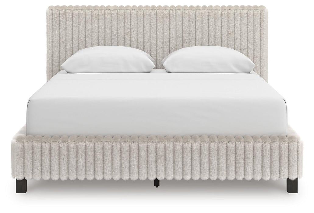 Birmonton Queen Upholstered Bed, Dresser, Mirror and Nightstand