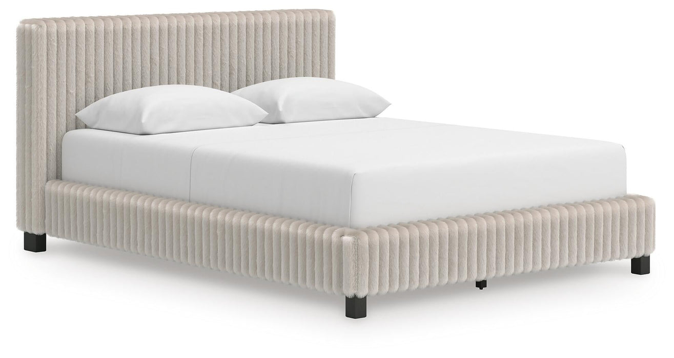 Birmonton Queen Upholstered Bed, Dresser, Mirror and Nightstand