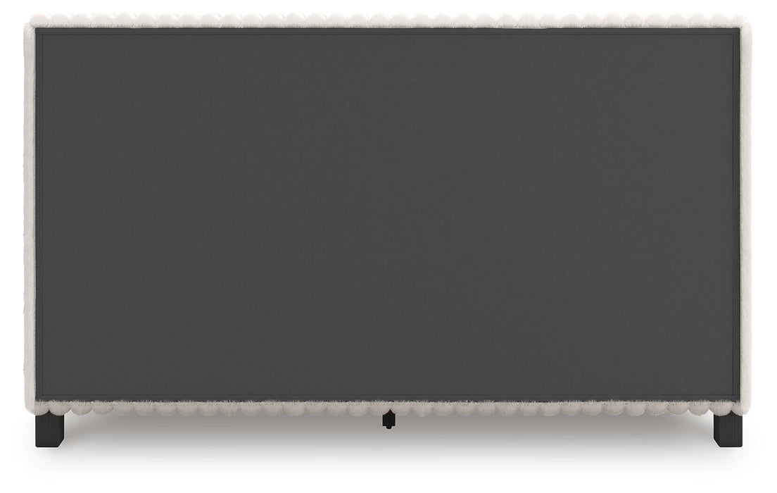 Birmonton Queen Upholstered Bed, Dresser, Mirror and Nightstand