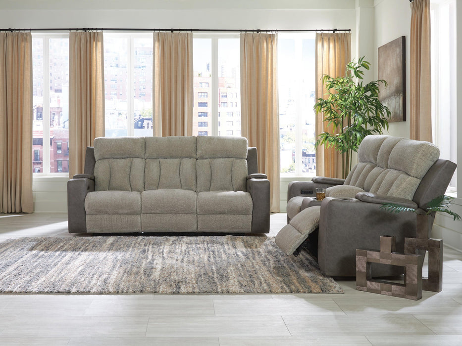 Stately Check Sofa and Loveseat