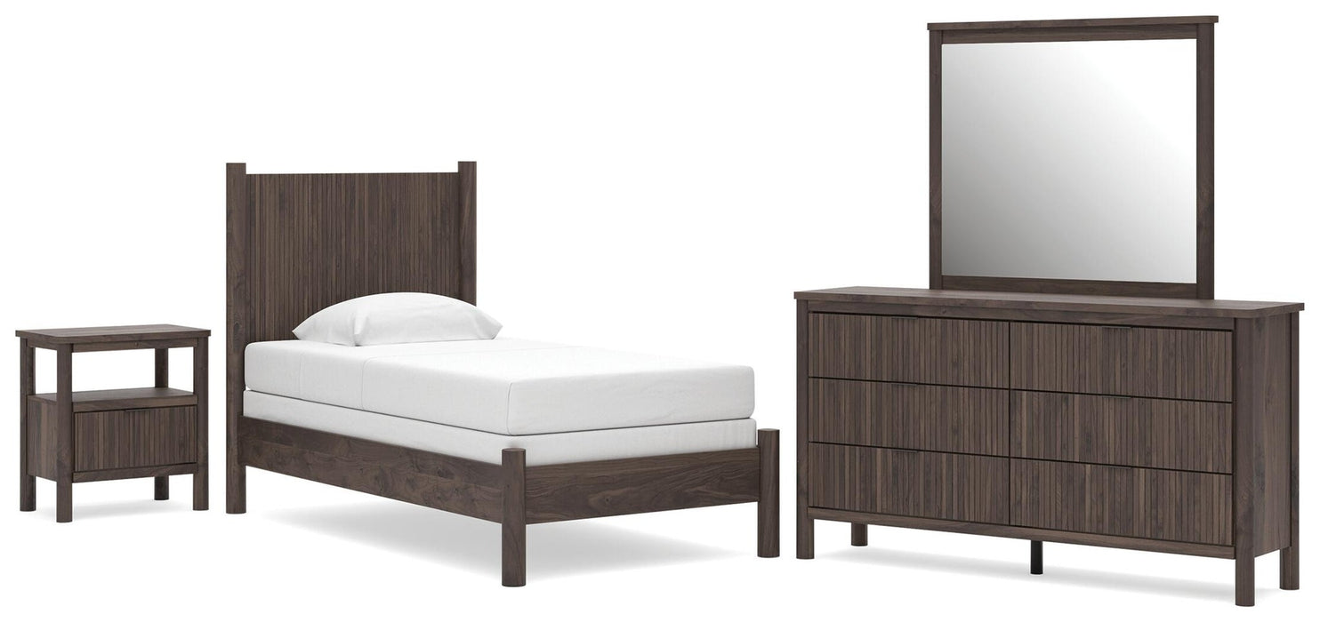 Cadmori Twin Panel Bed, Dresser, Mirror and Nightstand