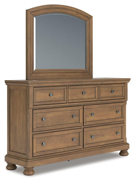 Vandenmore Queen Panel Bed with Mirrored Dresser and Nightstand