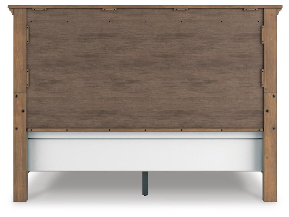 Vandenmore King Panel Bed with Mirrored Dresser and Nightstand
