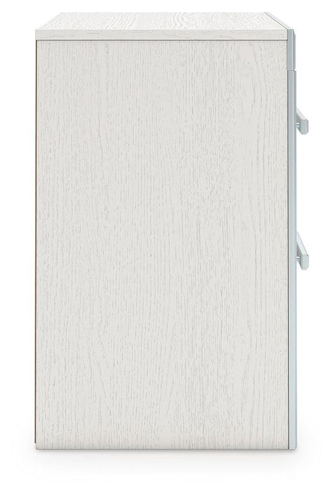 Birmonton Queen Upholstered Panel Platform Bed, Dresser, Mirror and Nightstand