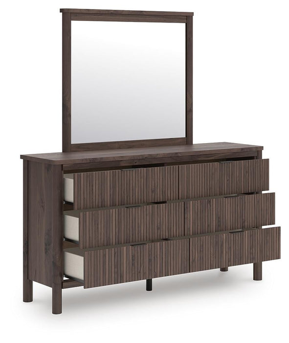 Cadmori Twin Panel Platform Bed, Dresser, Mirror, Chest and Nightstand
