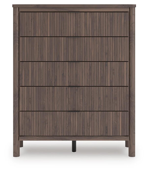 Cadmori Twin Panel Platform Bed, Dresser, Mirror, Chest and Nightstand