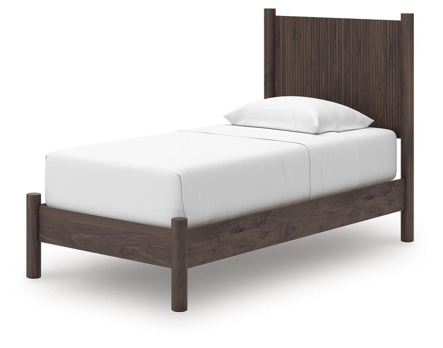 Cadmori Twin Panel Platform Bed, Dresser, Mirror, Chest and Nightstand