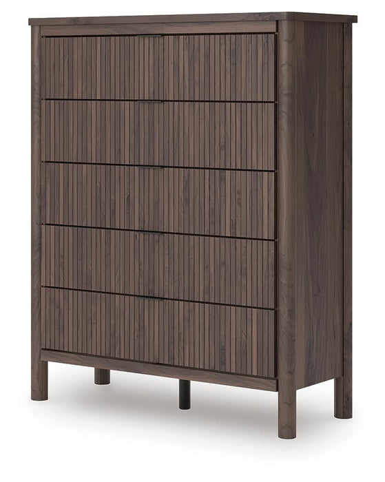 Cadmori King Panel Platform Bed, Dresser, Mirror, Chest and Nightstand