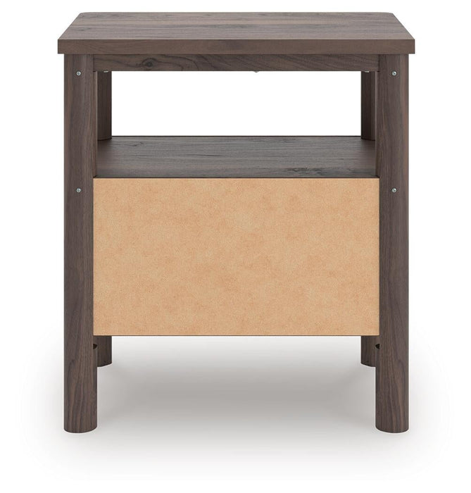 Cadmori Full Upholstered Panel Bed, Dresser, Mirror and Nightstand