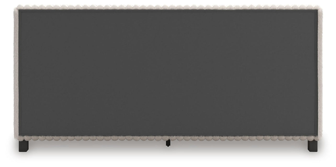 Birmonton California King Upholstered Bed, Dresser and Mirror