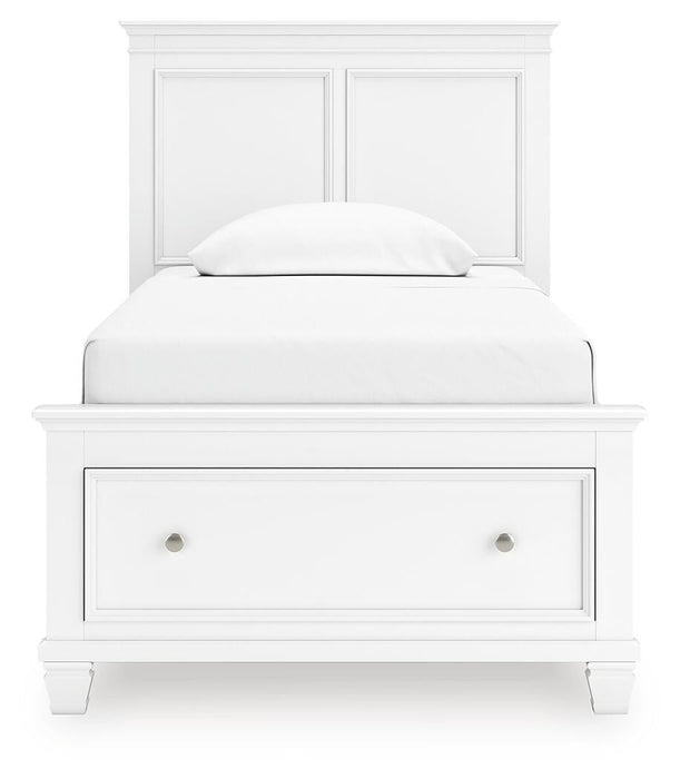 Fortman Twin Panel Storage Bed, Dresser and Mirror