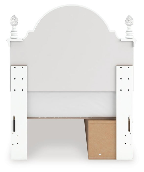 Maylilly Twin Upholstered Panel Storage Bed, Dresser, Mirror and Nightstand