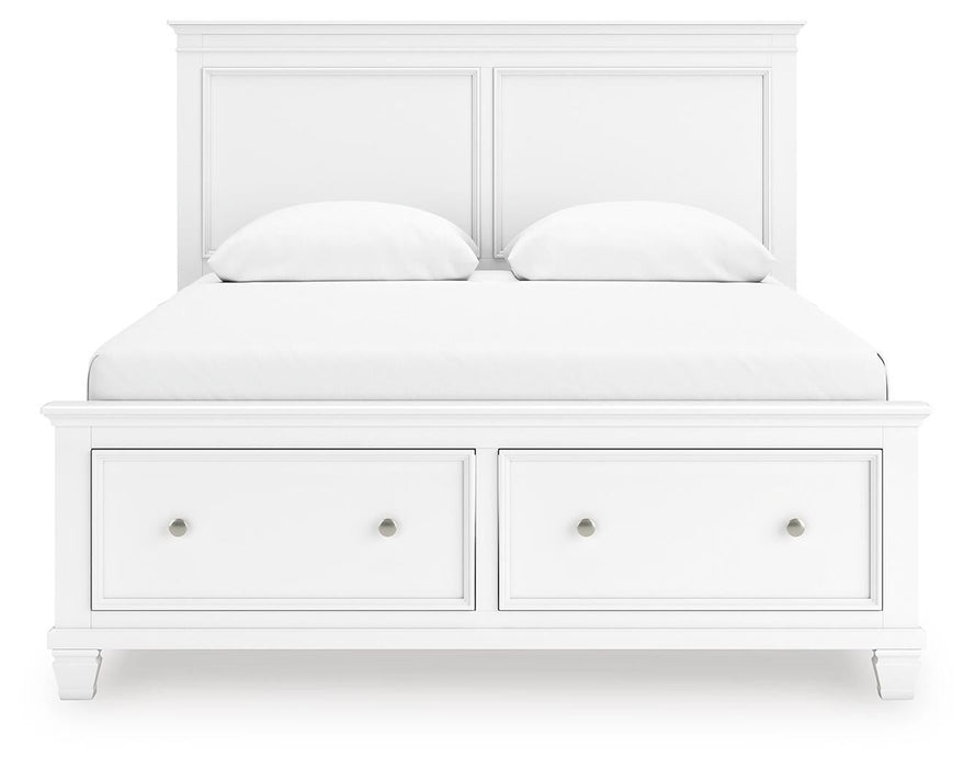 Fortman Queen Panel Storage Bed with Mirrored Dresser