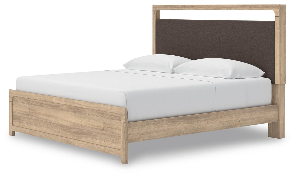 Hollymount King Upholstered Platform Bed, Dresser and Mirror