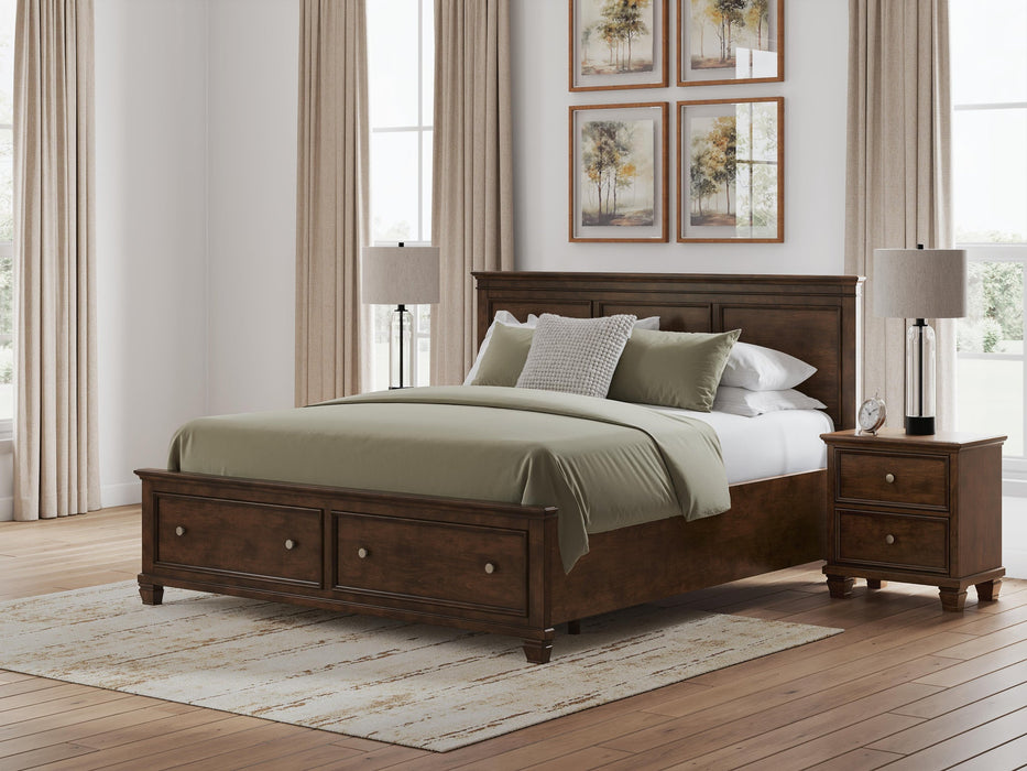 Danabrin California King Panel Storage Bed, Dresser and Mirror