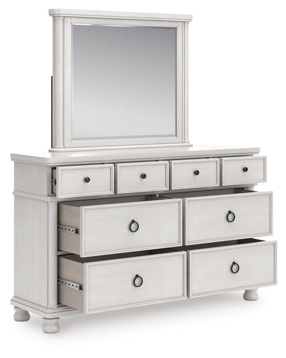 Chadworth California King Poster Bed, Dresser and Mirror