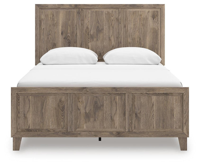 Keithland Queen Panel Bed with Mirrored Dresser and Nightstand