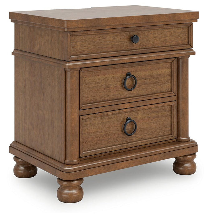 Chadworth Queen Poster Bed with Mirrored Dresser and Nightstand