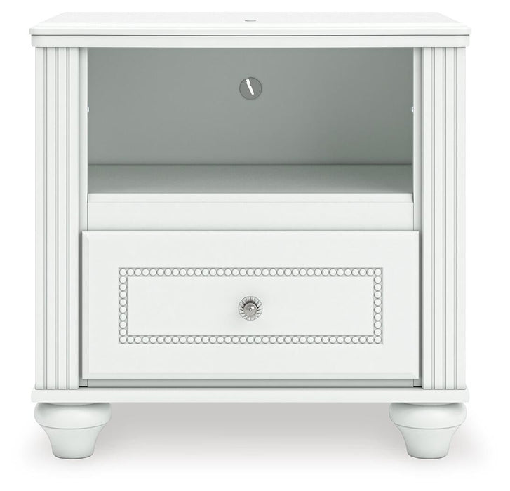 Maylilly Twin Upholstered Panel Bed, Dresser, Mirror and Nightstand