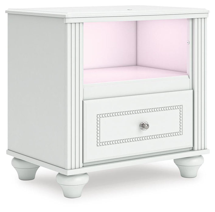 Maylilly Twin Upholstered Panel Bed, Dresser, Mirror and Nightstand