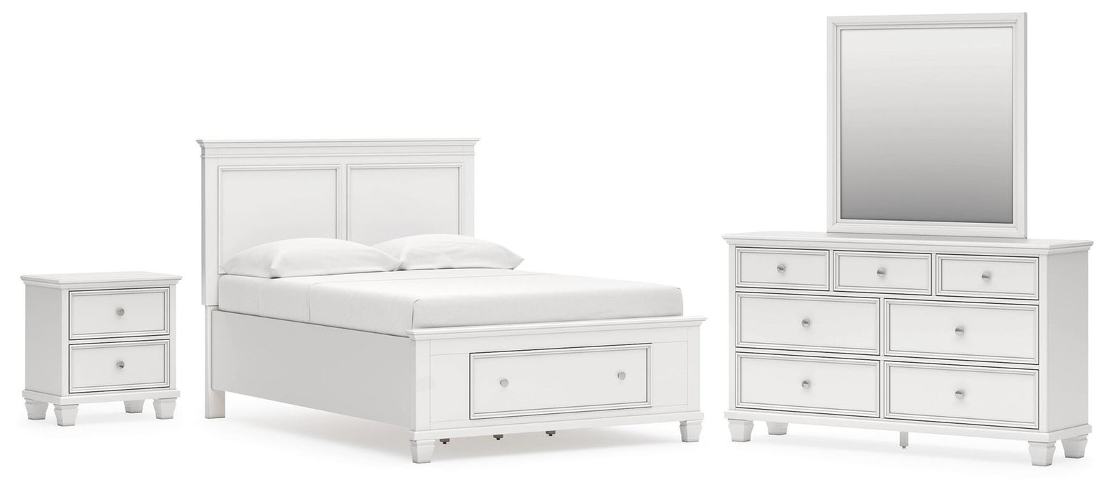 Fortman Full Panel Storage Bed, Dresser, Mirror and Nightstand