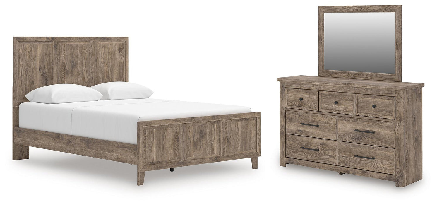 Keithland Queen Panel Bed with Mirrored Dresser
