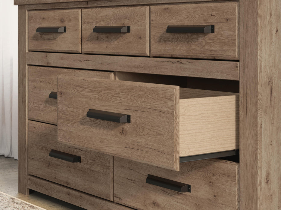 Garistyn King Panel Bed, Dresser, Mirror, Chest and Nightstand
