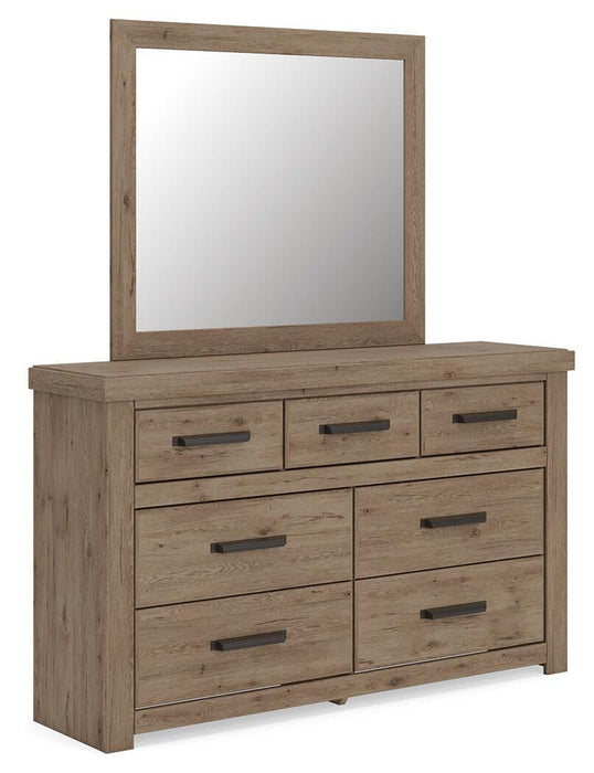 Garistyn King Panel Storage Bed, Dresser, Mirror, Chest and Nightstand